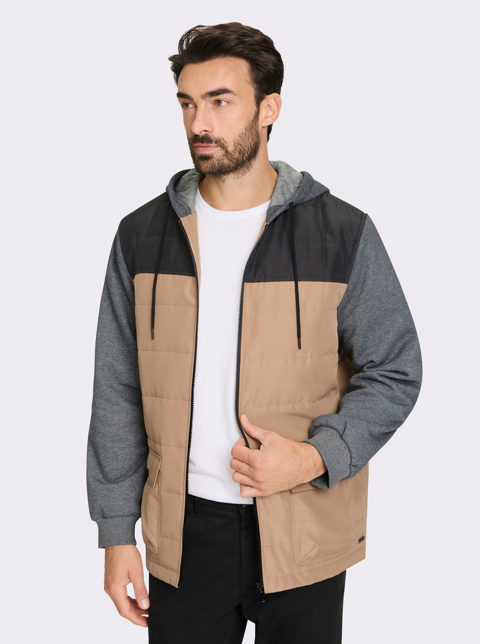 Marco Donati Blousonjacke in 2-in-1-Optik - camel-anthrazit-meliert