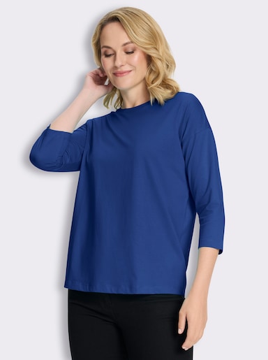 3/4-Arm-Shirt in Baumwoll-Qualität - royalblau
