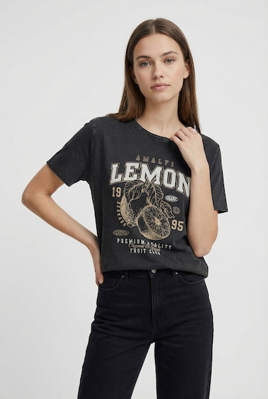 ONLY CARMAKOMA T-Shirt - black print:fruity lemon