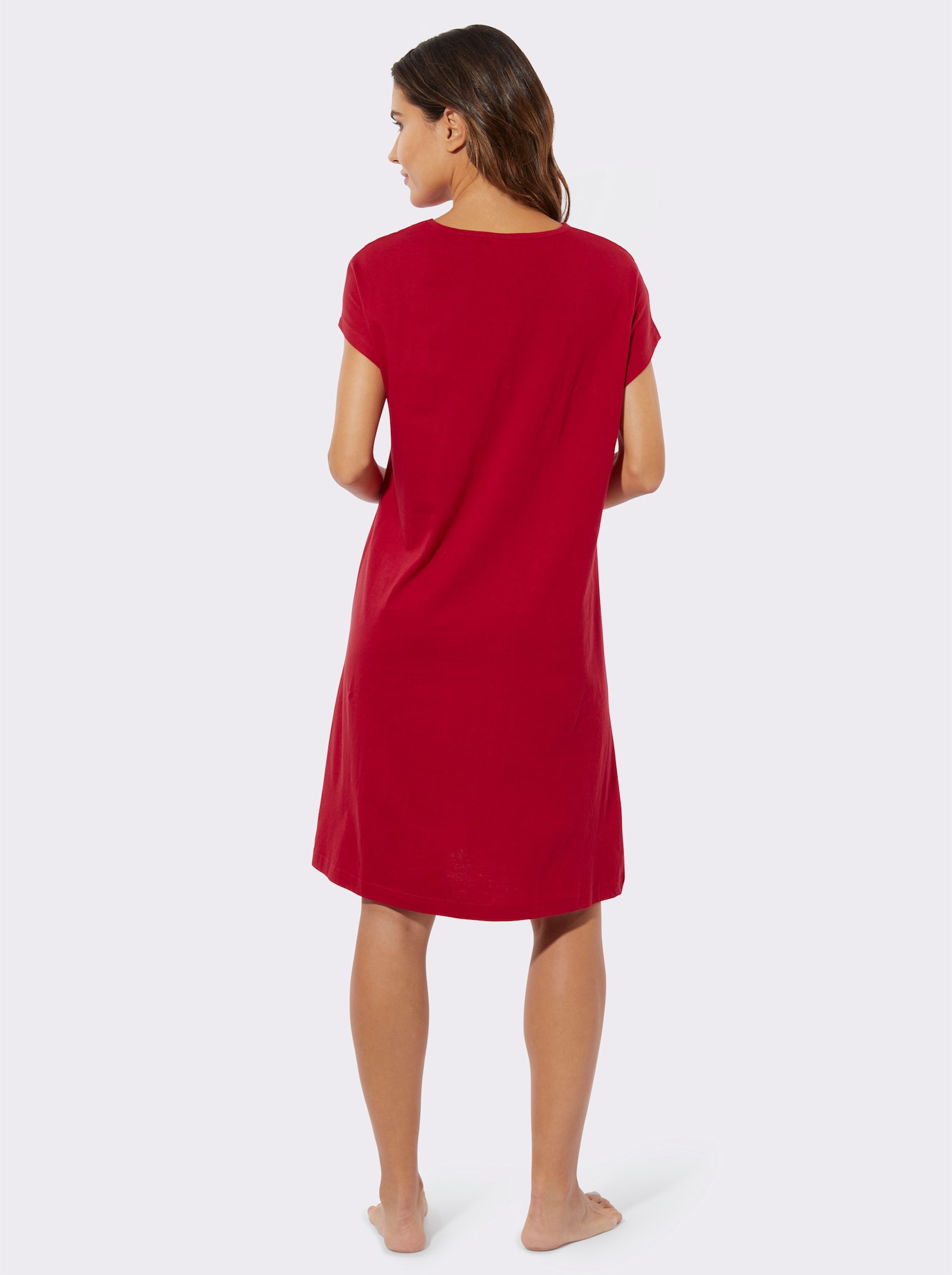 Nattlinnen i dubbelpack - vit + röd