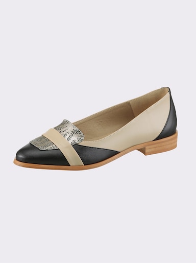 heine Slipper - sand-schwarz