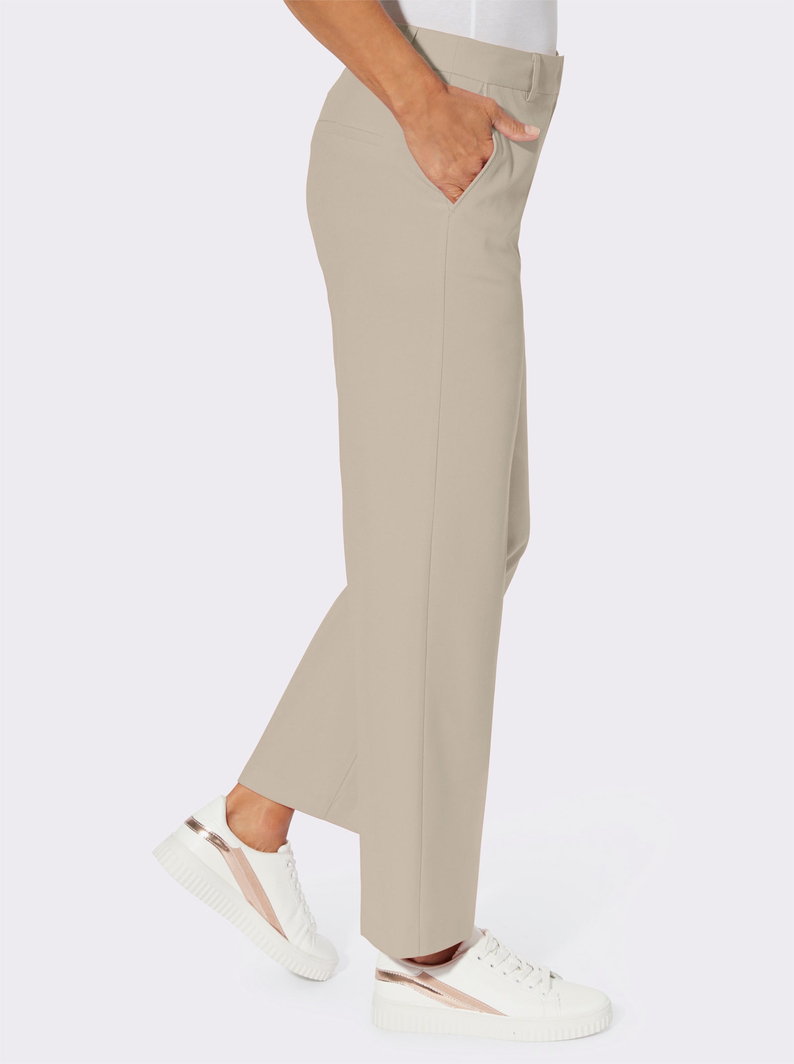 Anzughose in knöchelfreier Länge - sand