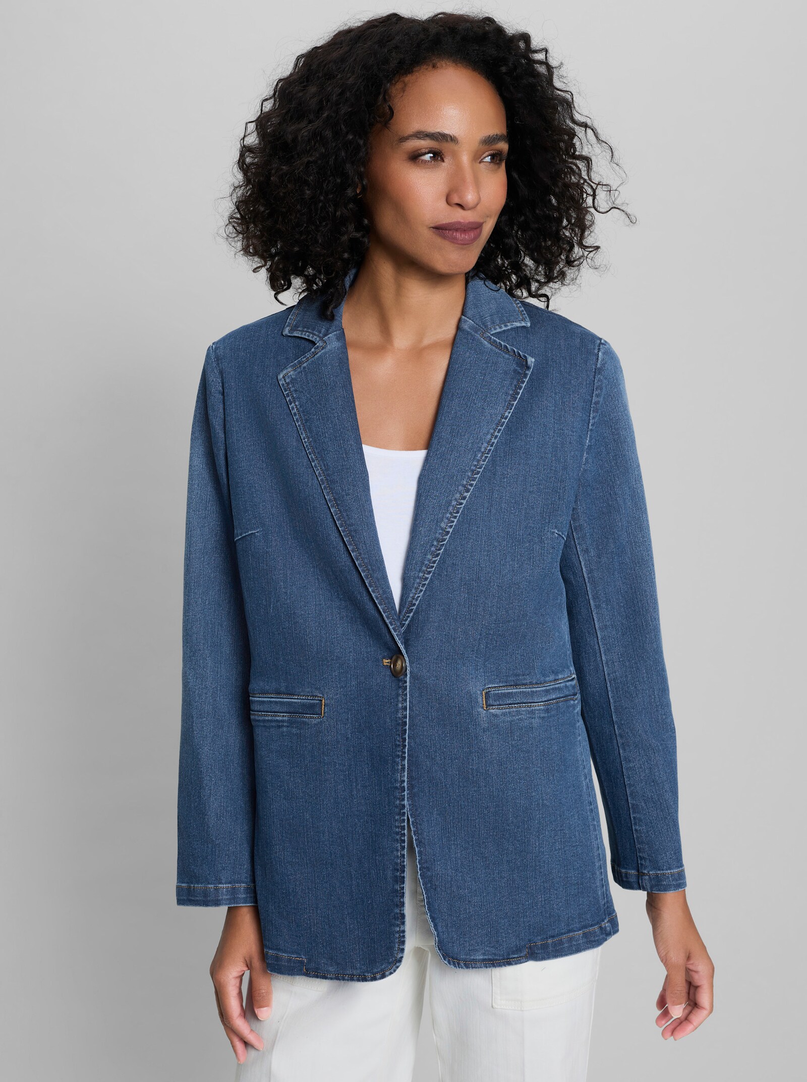 heine Jeansblazer mit 1-Knopf-Verschluss - blue-stone-washed