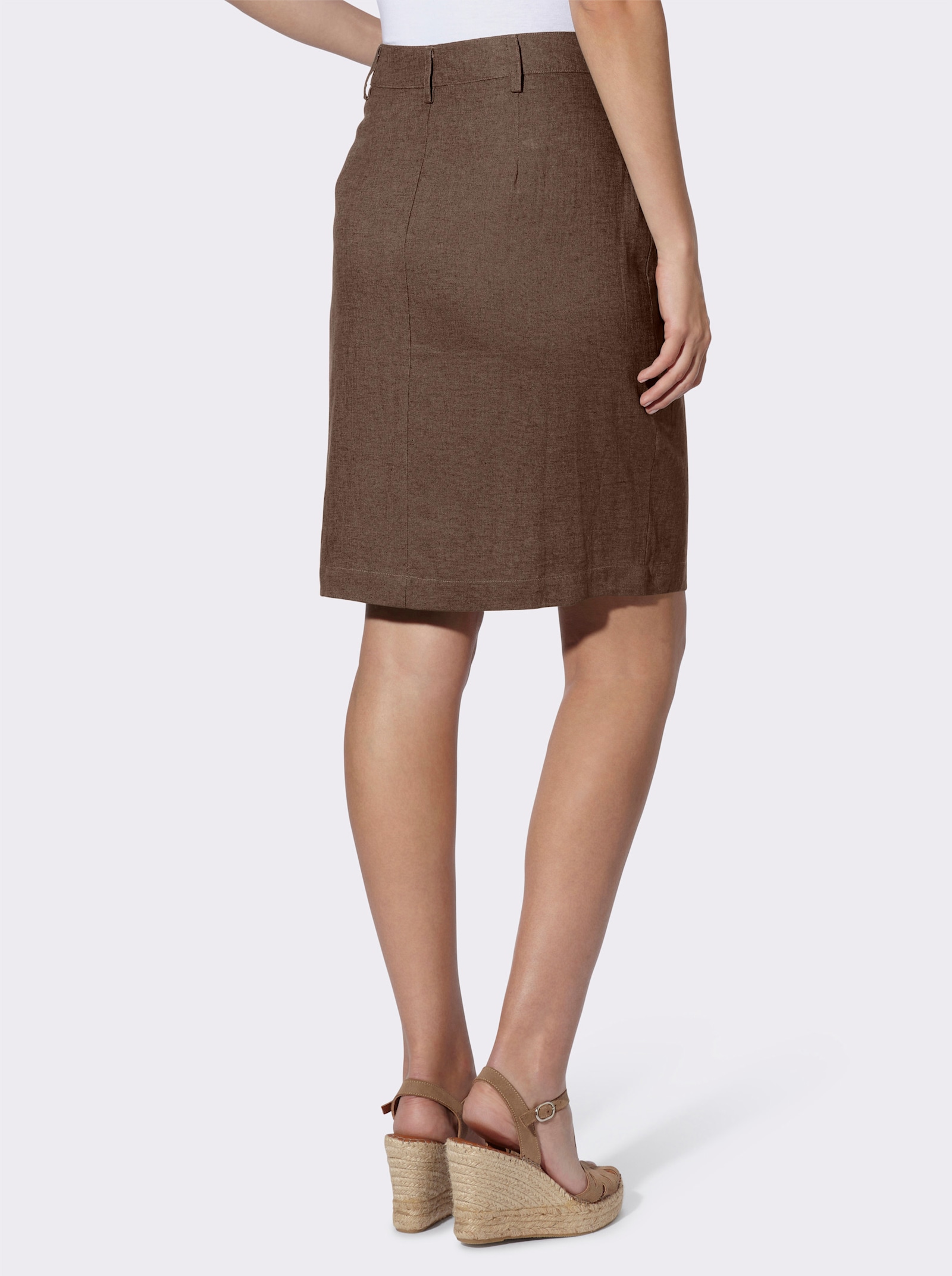 heine Sommerrock mit Knopfleiste - schoko