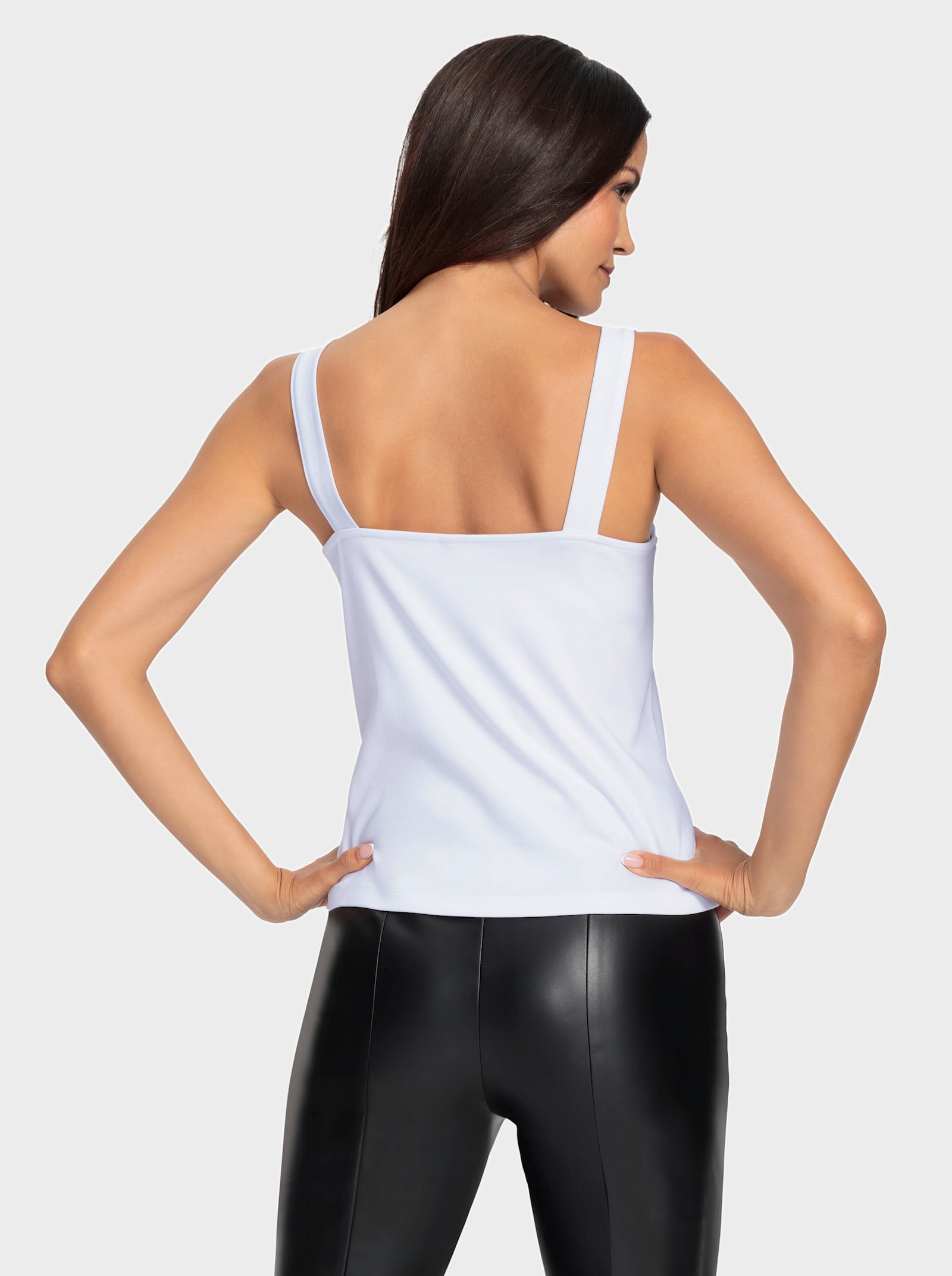 heine Shirttop mit Metallring an den Trägern - weiß