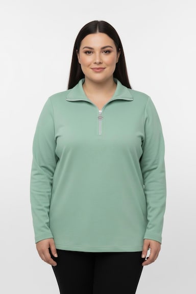 Langarmshirt mit Schneeflocken-Anhänger - hellgrün