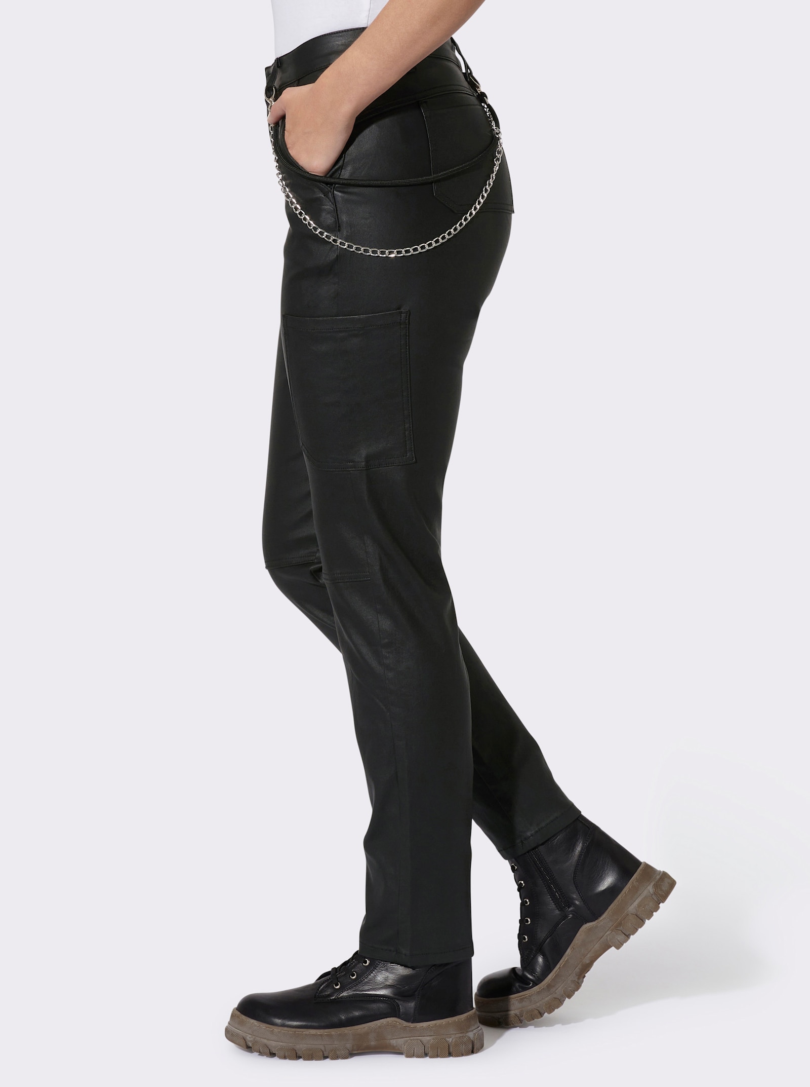 heine Hose mit Kettenelement - schwarz