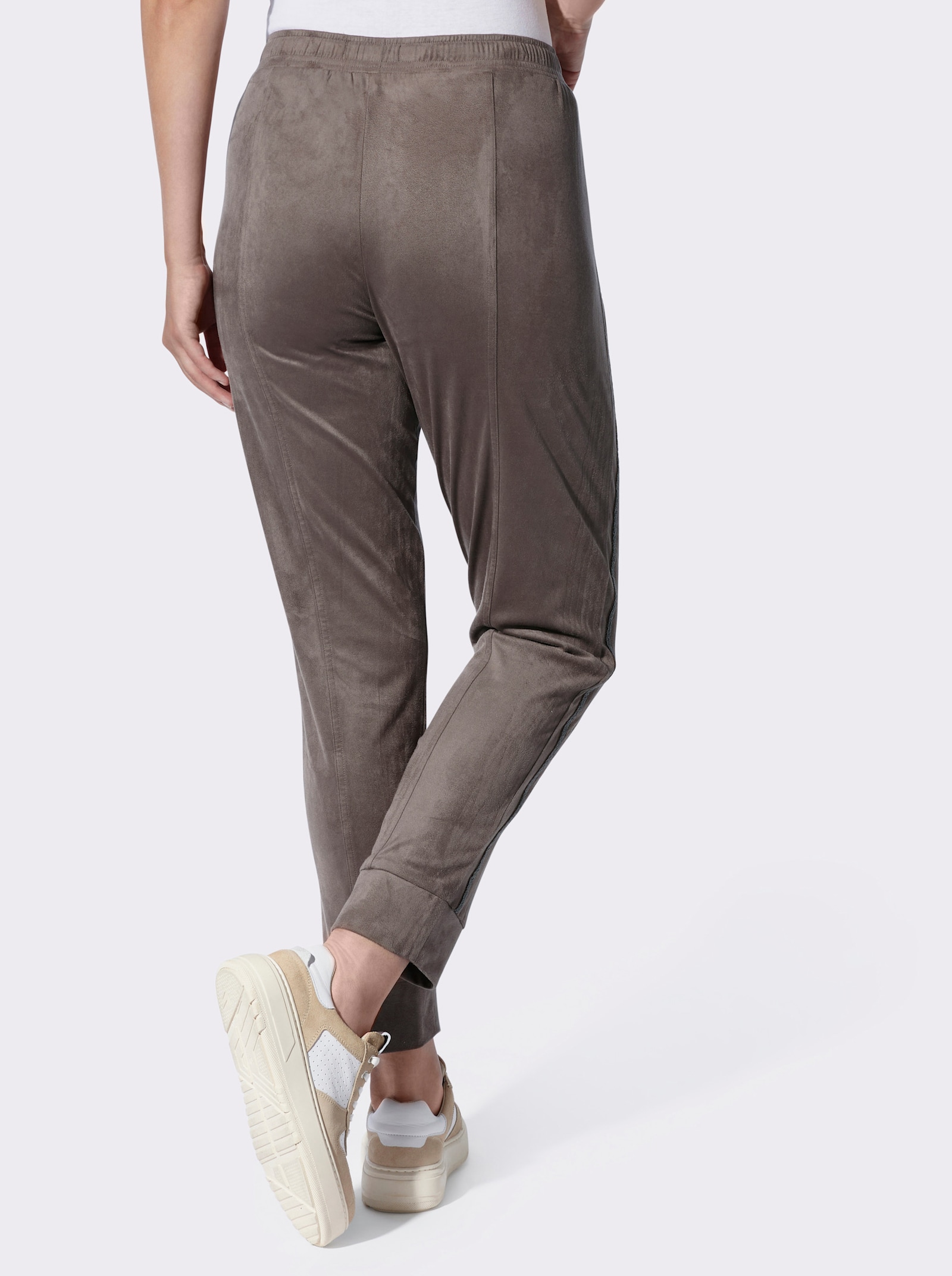 heine Lederimitathose im Jogpant-Stil - dunkeltaupe