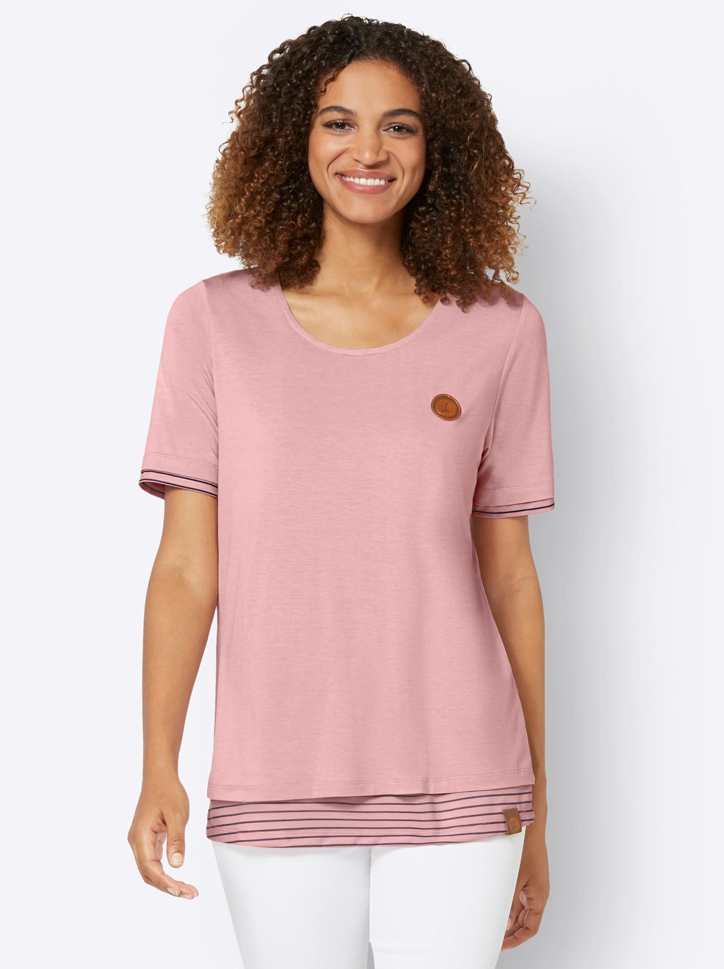Damenmode Shirts 2-in-1-Shirt in rosenquarz 
