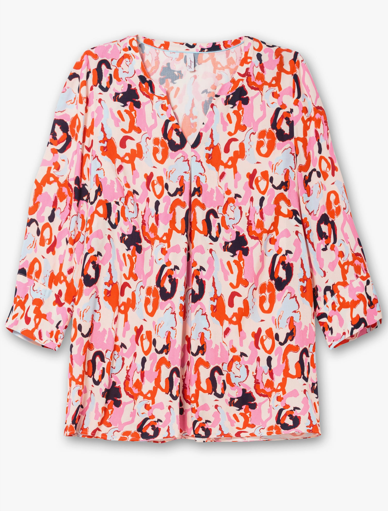 sheego Tunika mit 3/4-Arm und Alloverprint - pink gemustert