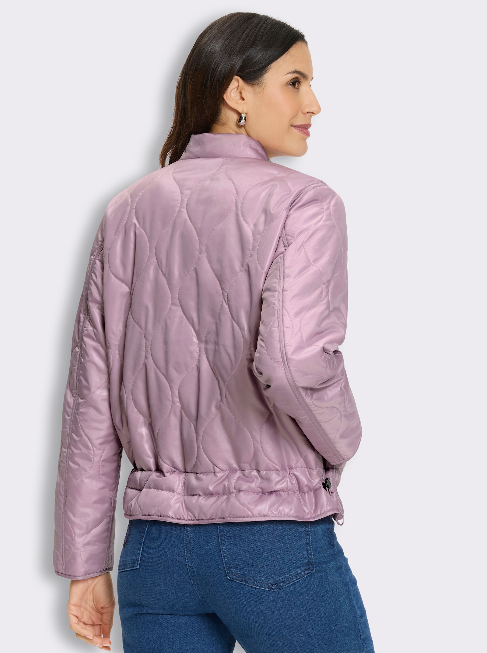 Steppjacke mit Ziernähten - mauve