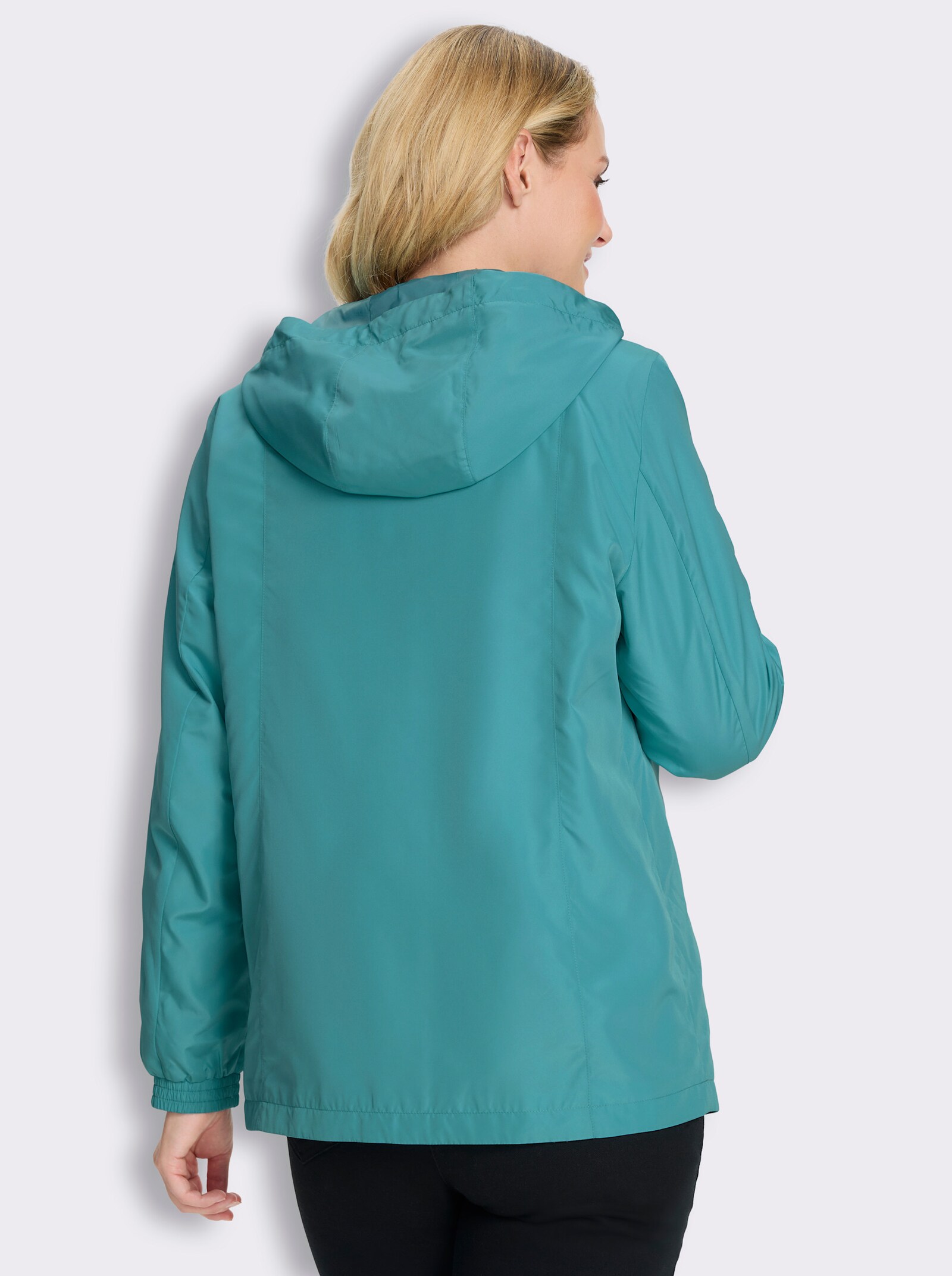 Jacke mit Teilungsnähten und Kapuze - ozean
