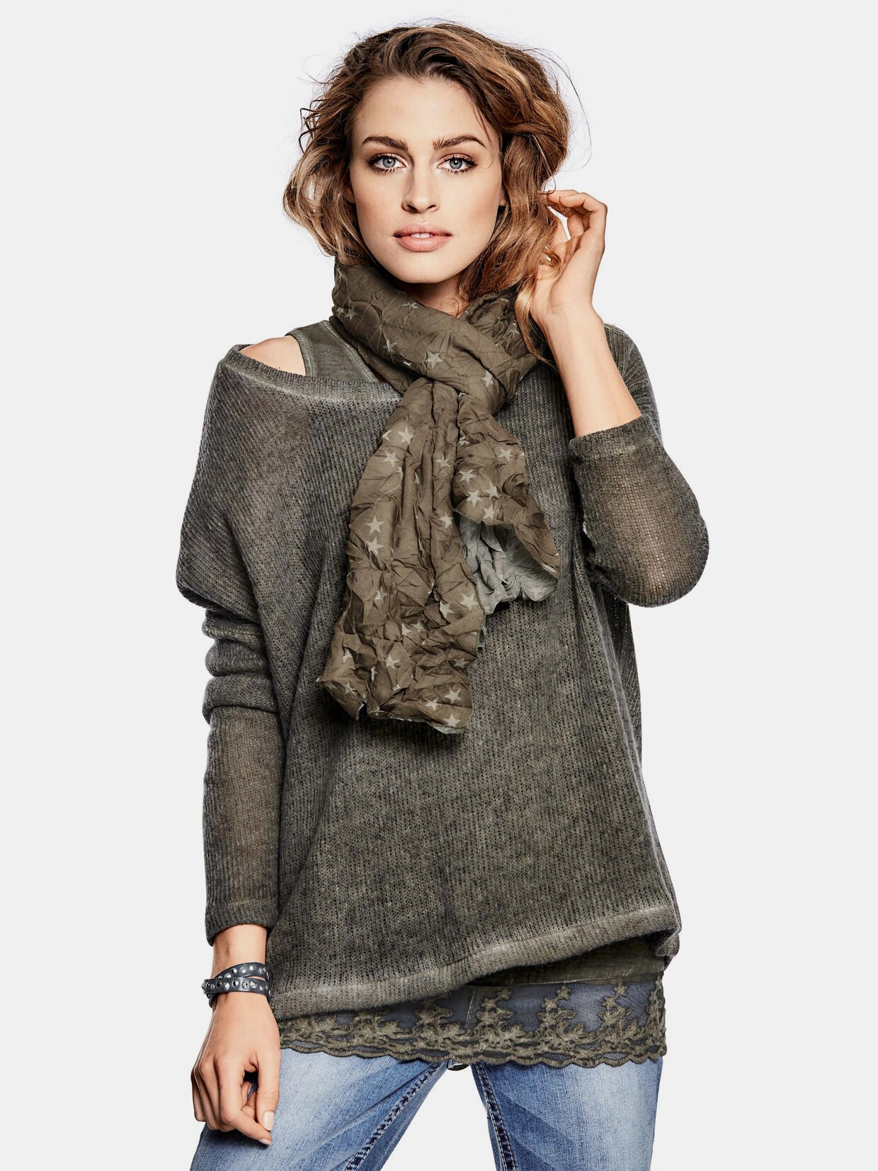 Linea Tesini Shirts met ronde hals - kaki