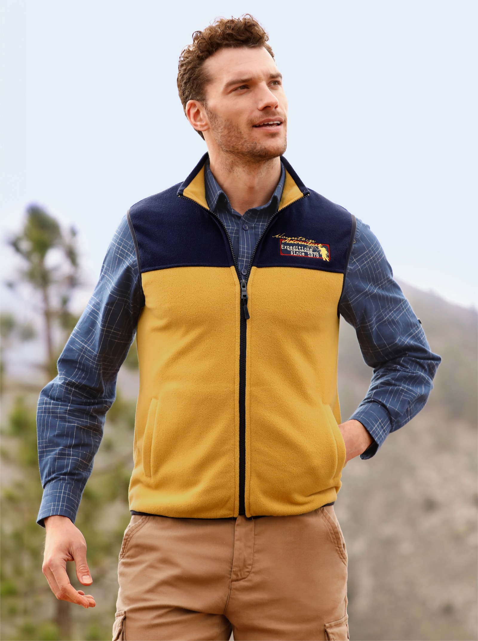 Catamaran Fleeceweste innen und aussen angeraut - ocker-marine