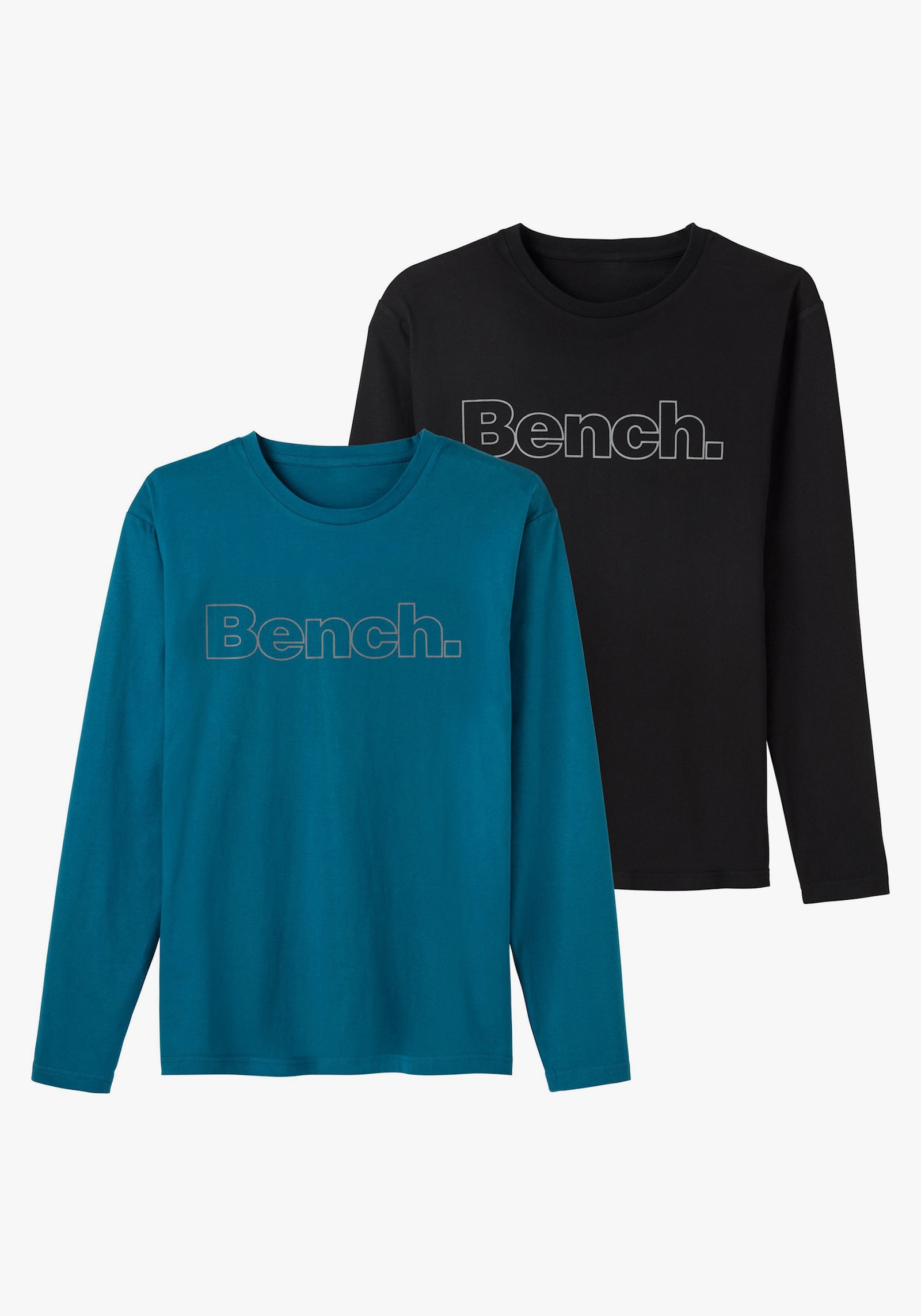 Bench. Loungewear Langarmshirt - petrol, schwarz