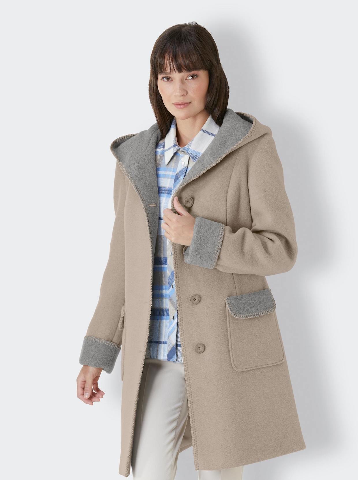 Creation L Premium Mantel van wol en polyester - zand