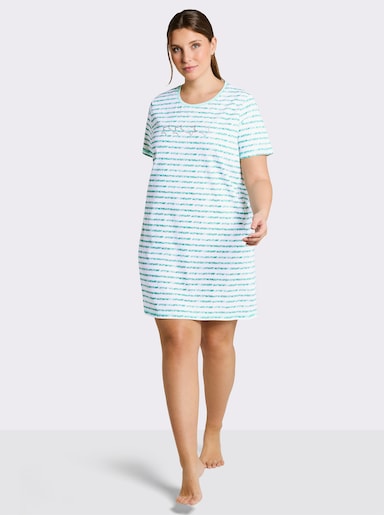 wäschepur Kurzarm Sleepshirts - mint + mint-gestreift