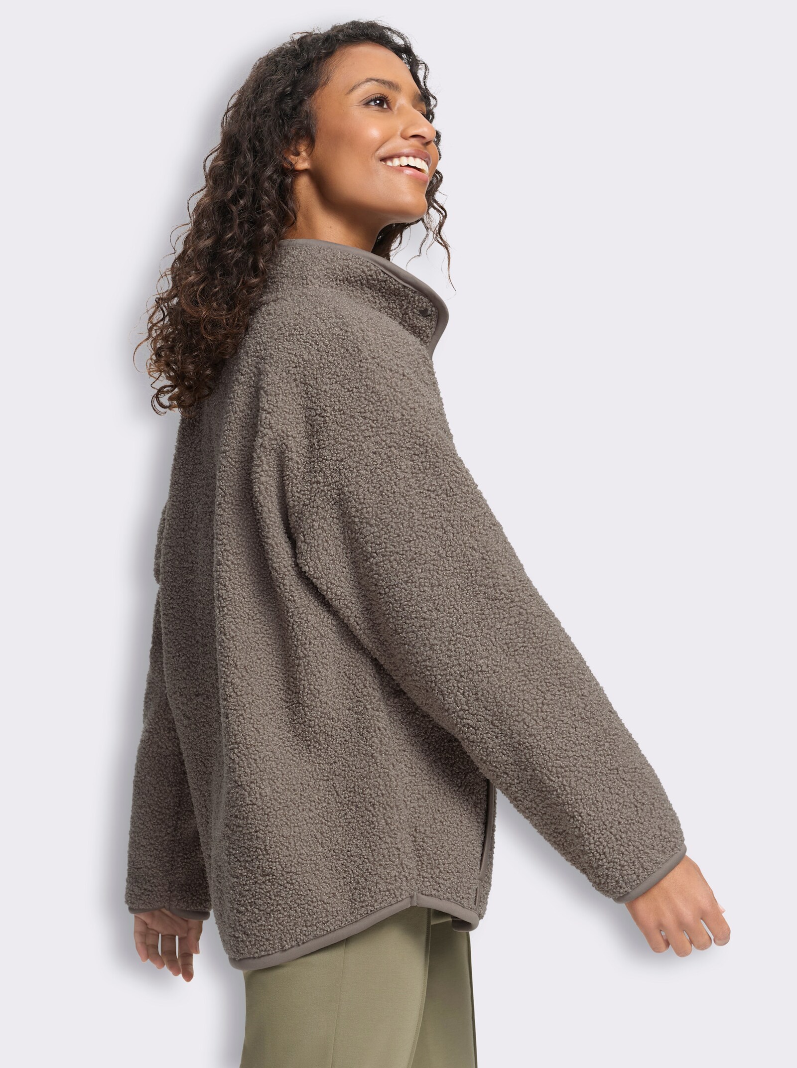 heine Wendeshirt aus Teddy-Fleece - taupe