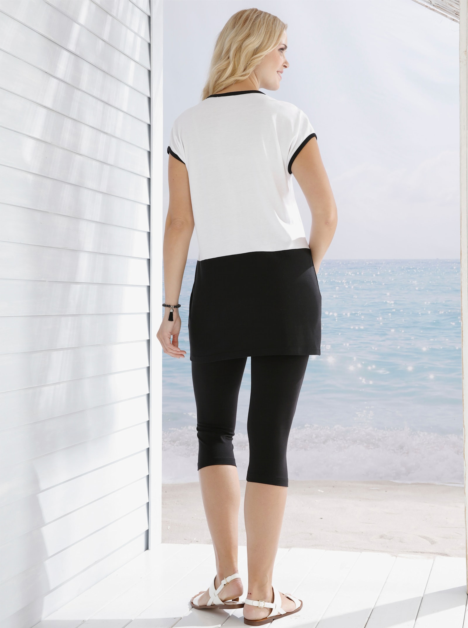 Caprileggings mit Rundum-Dehnbund - schwarz