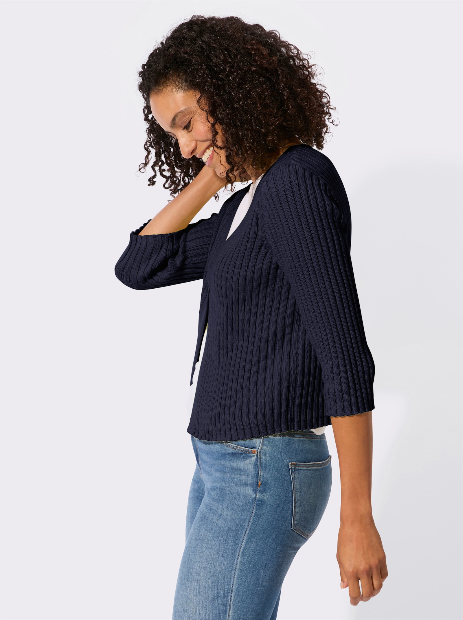 Bolero mit Knopfverschluss - marine