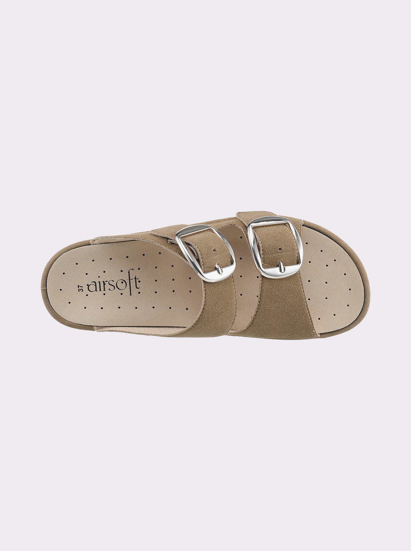 airsoft modern+ Pantolette aus Lederimitat - camel