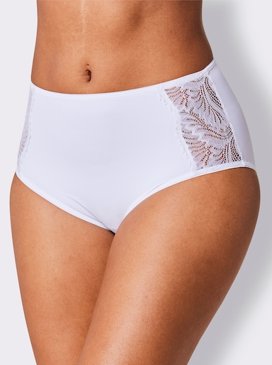 wäschepur Hüftslip mit Spitzen-Einsatz seitlich - weiß