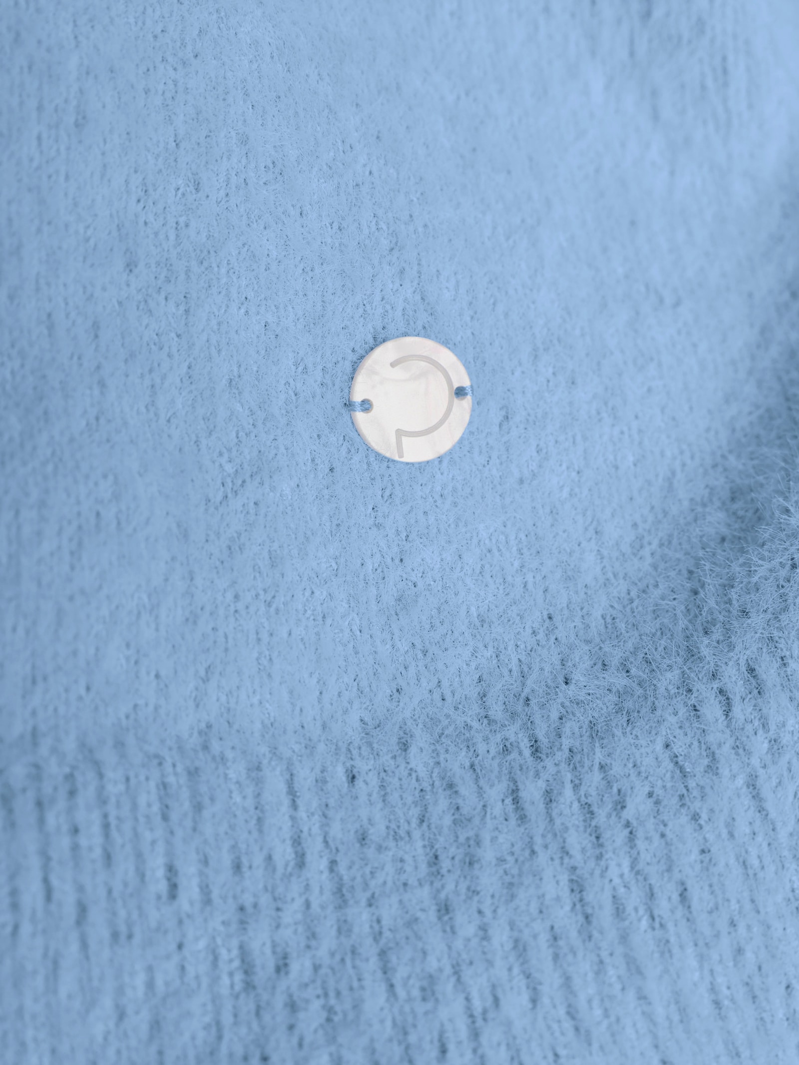 CREATION L PREMIUM Langarm-Pullover mit Glanzgarn - eisblau