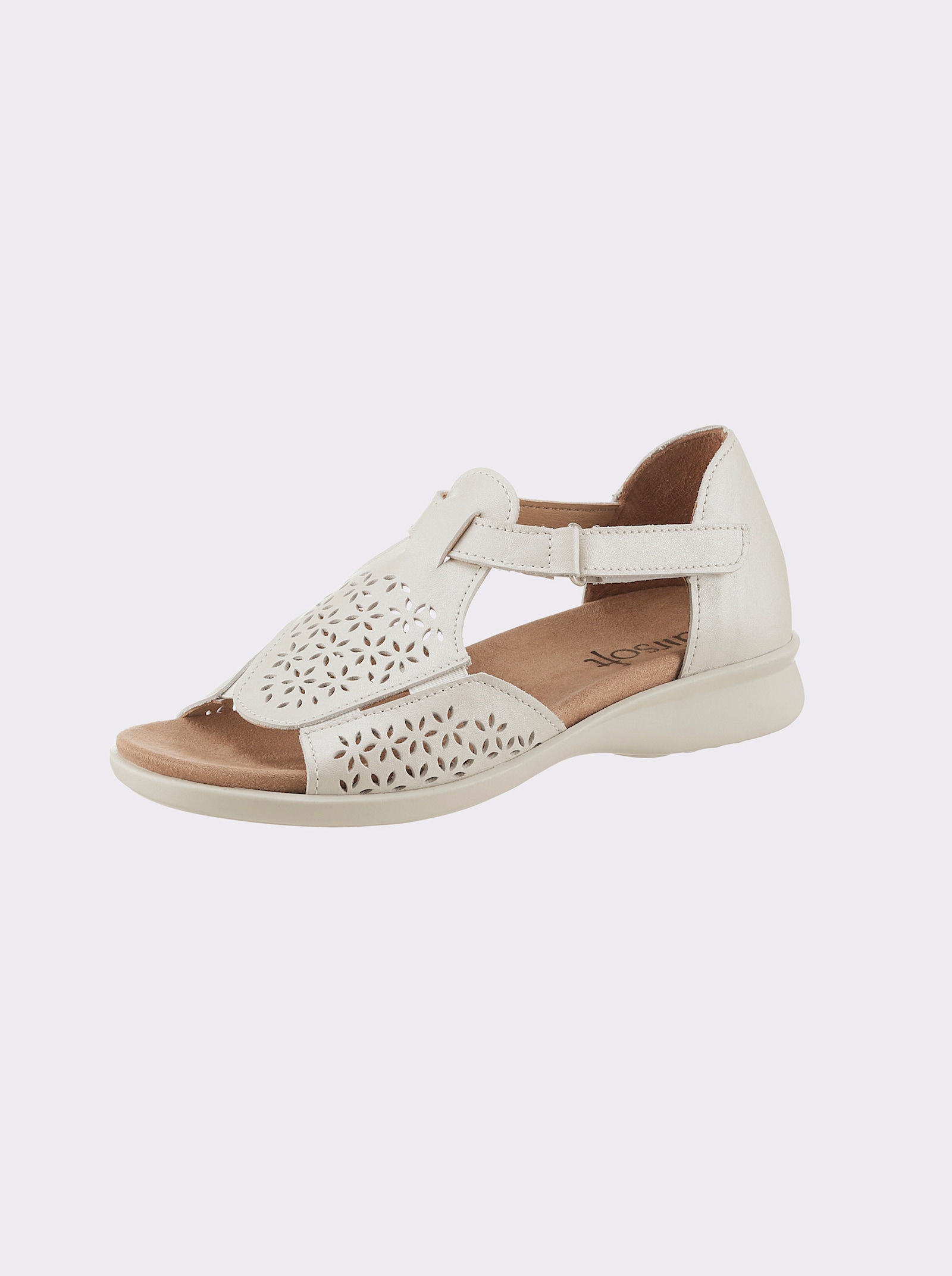 airsoft comfort+ Sandale mit elastischem Vorderfußbereich - ecru