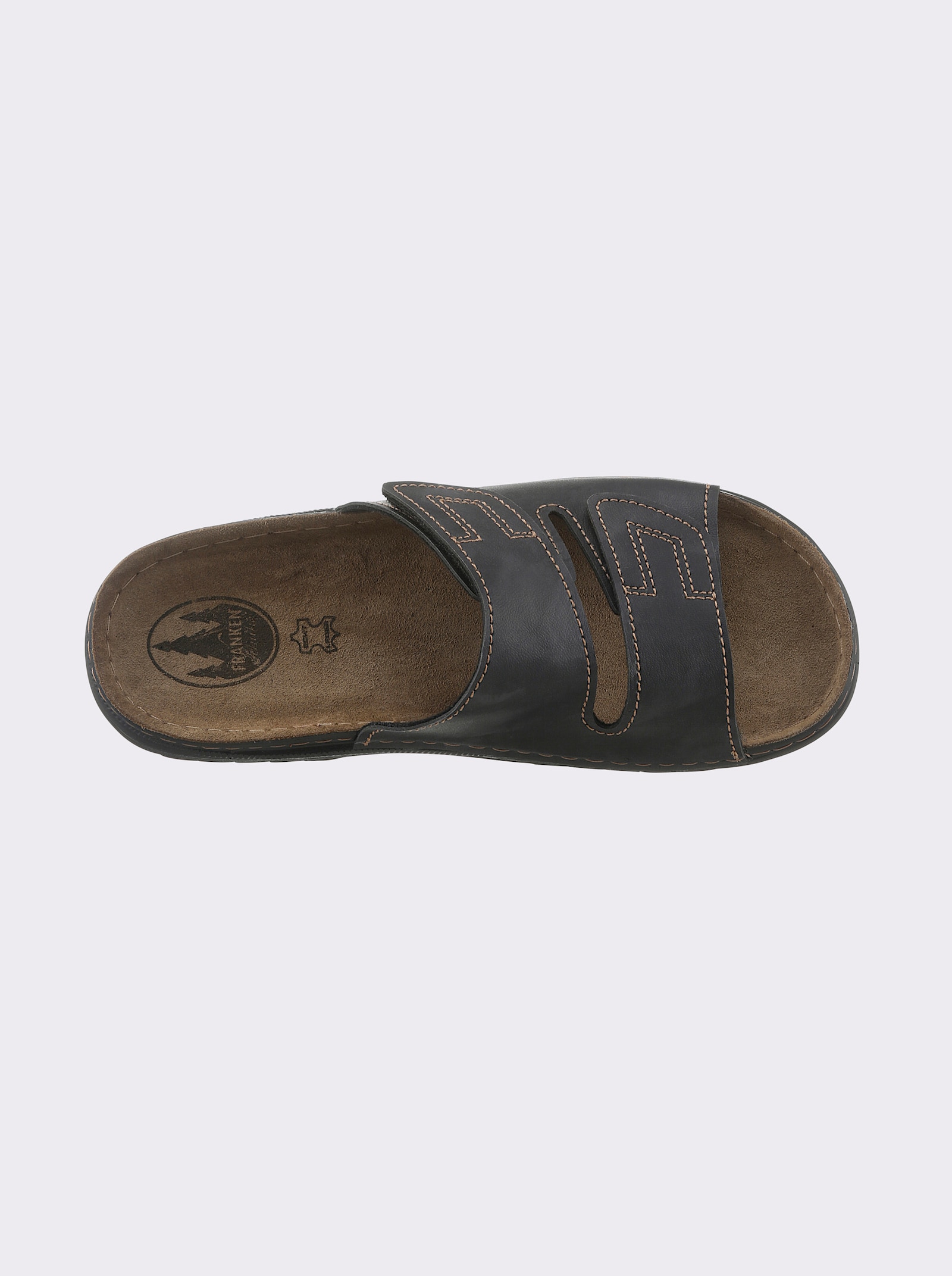 Pantolette mit Lederinnensohle - schwarz