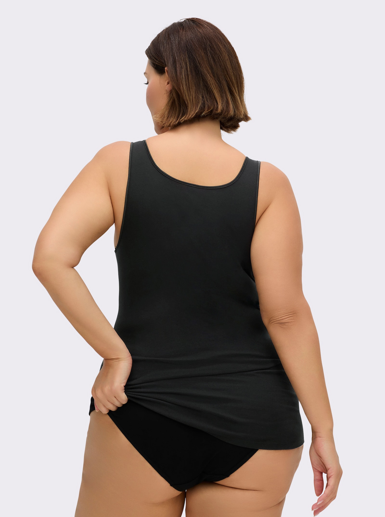 comazo Achselhemd mit verlängertem Rückenteil - schwarz