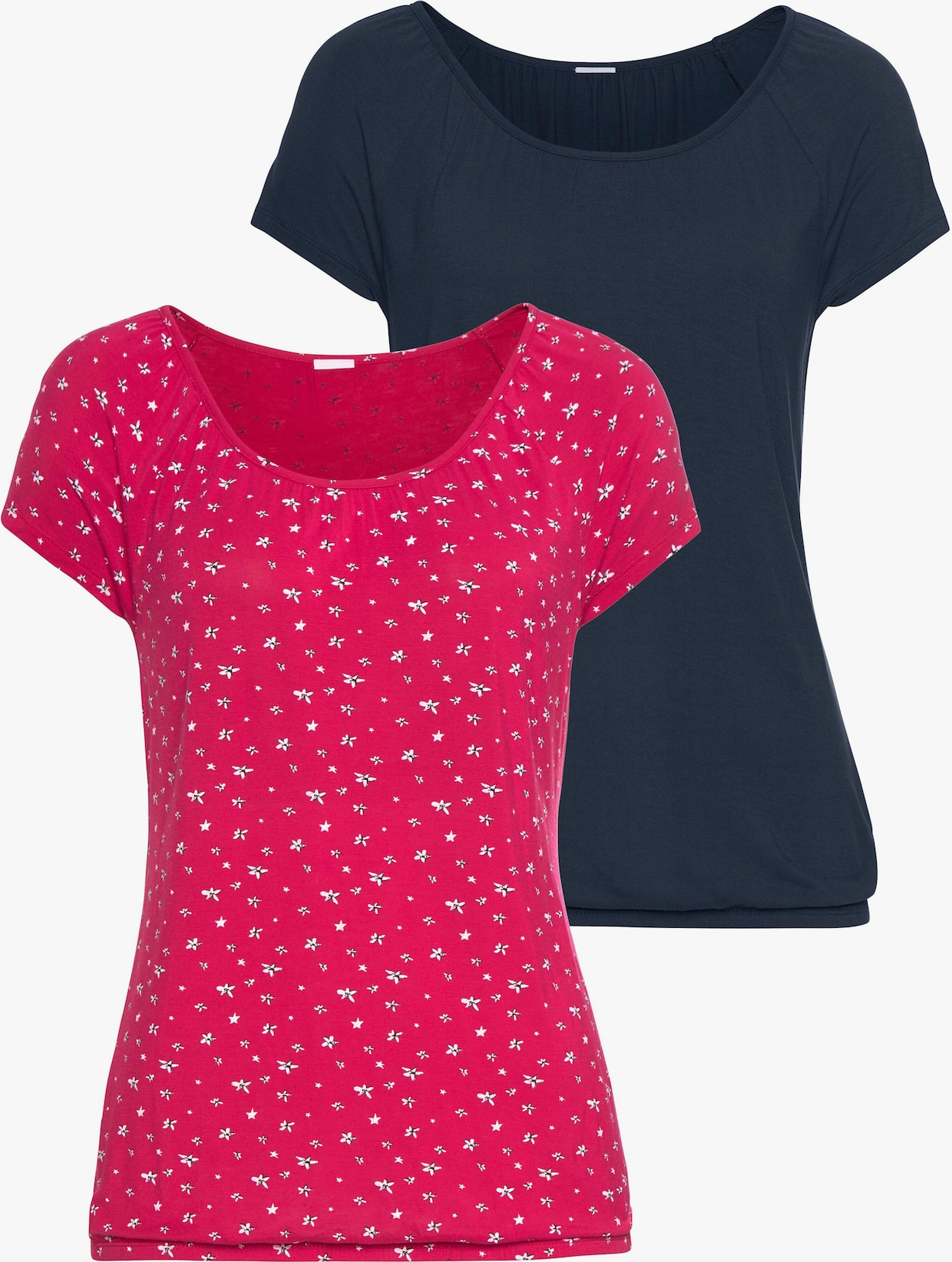 LASCANA Shirt met korte mouwen - pink, marine