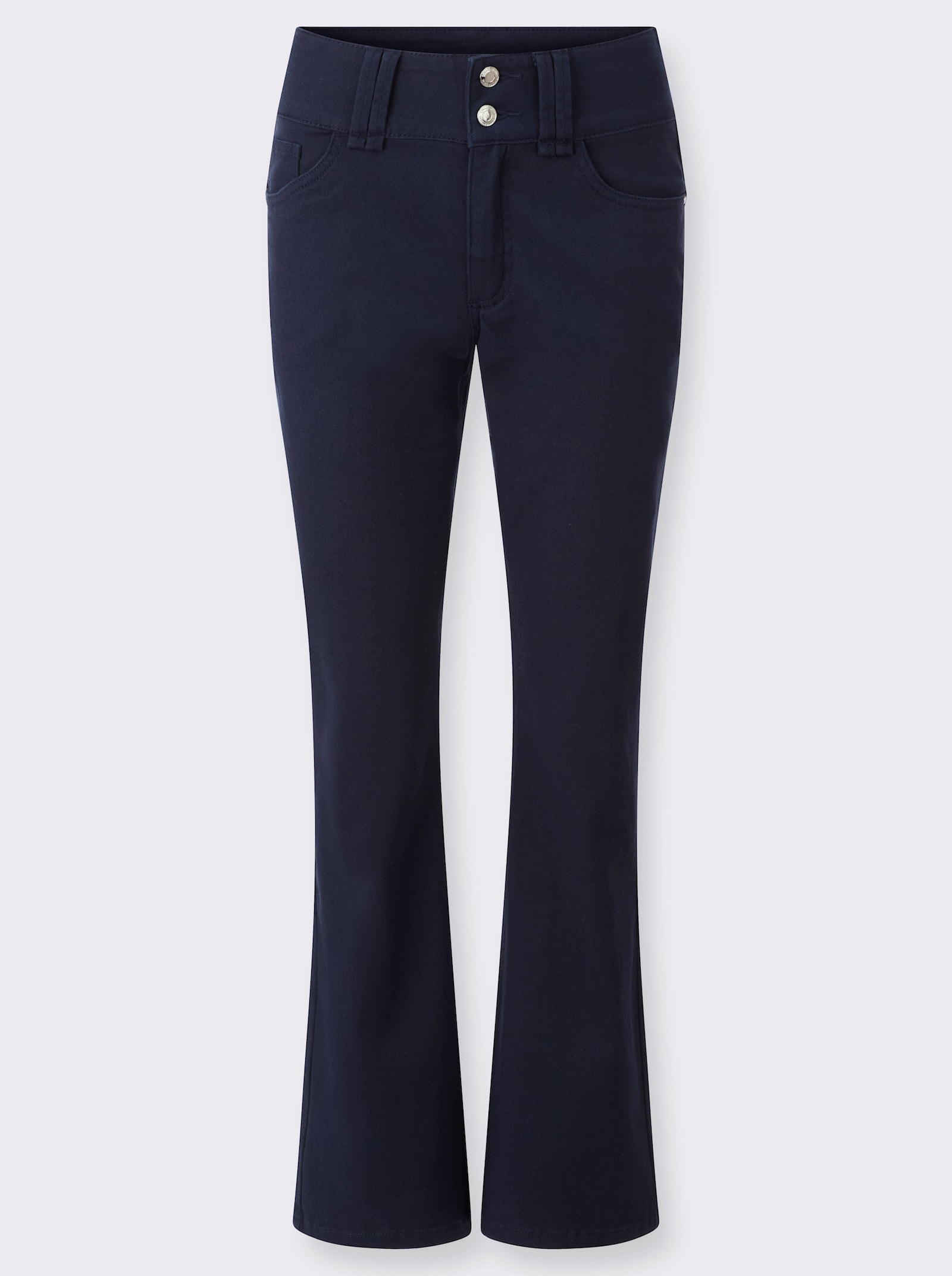 Bootcut-Jeans mit hoher Taille - marine