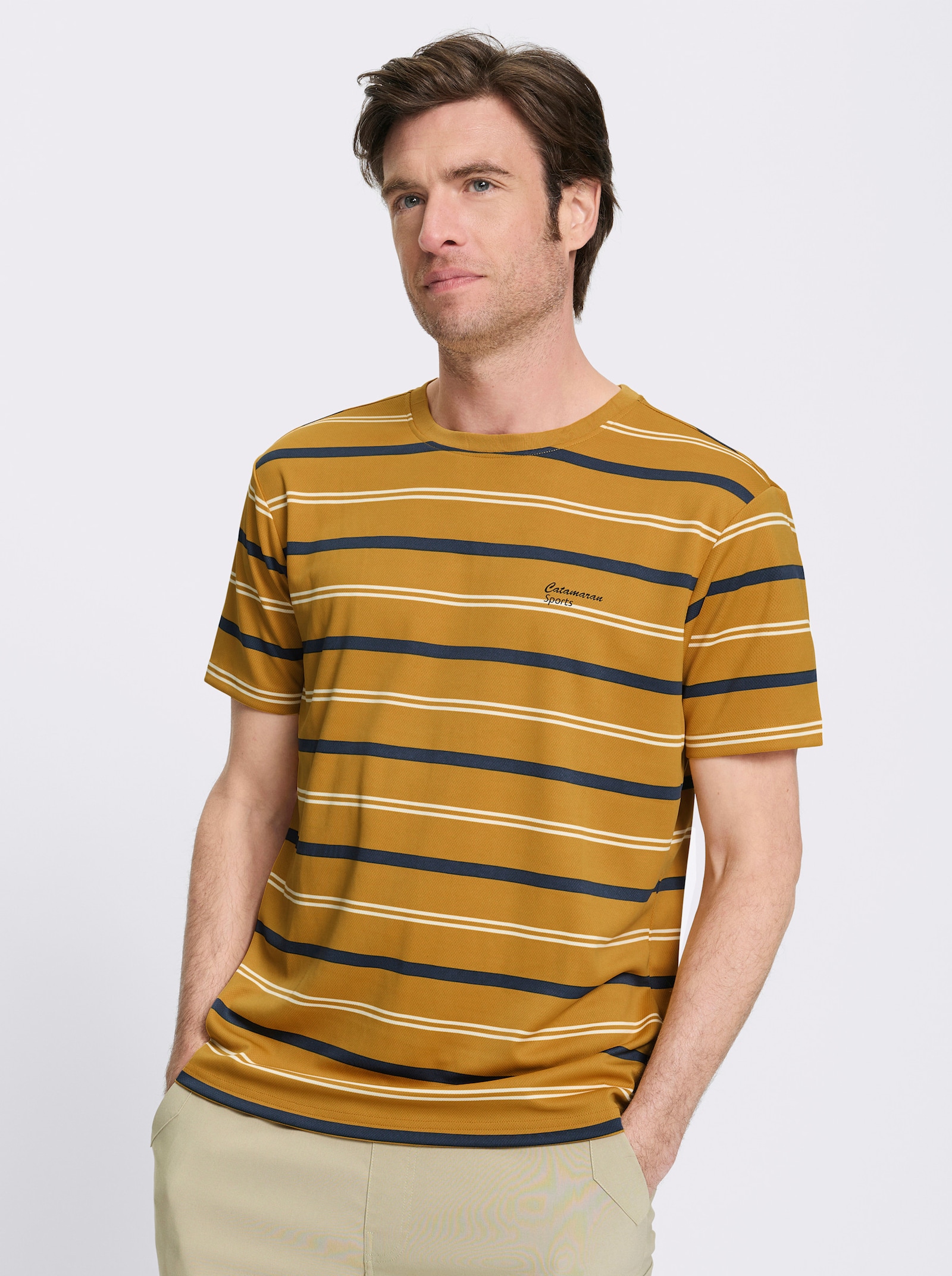 Catamaran Sports Funktionsshirt - ocker-gestreift