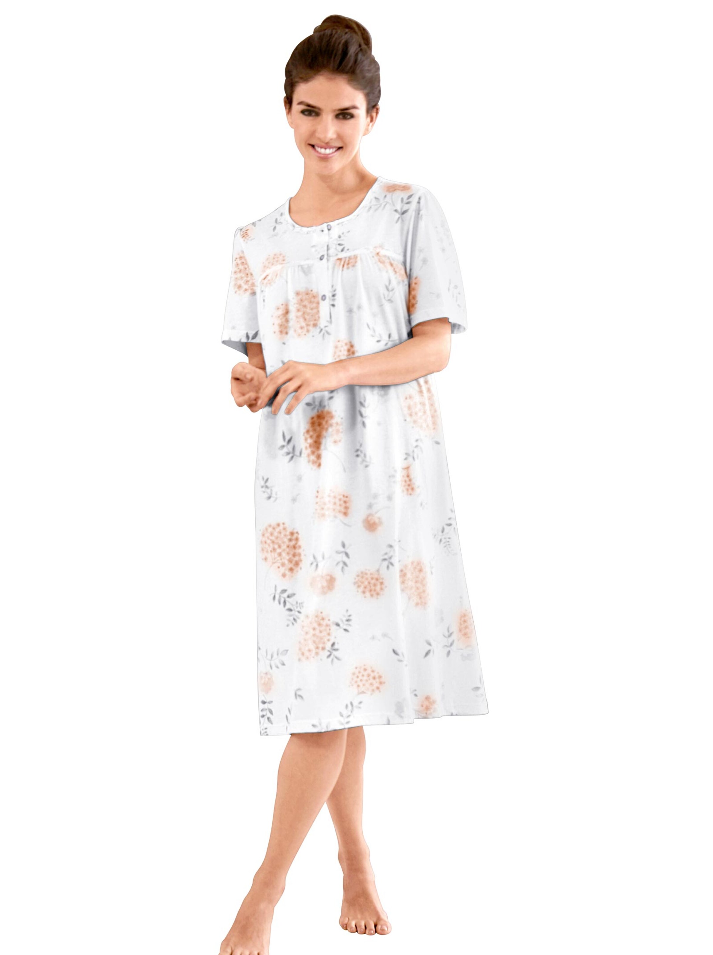 Nachthemd - weiß-apricot
