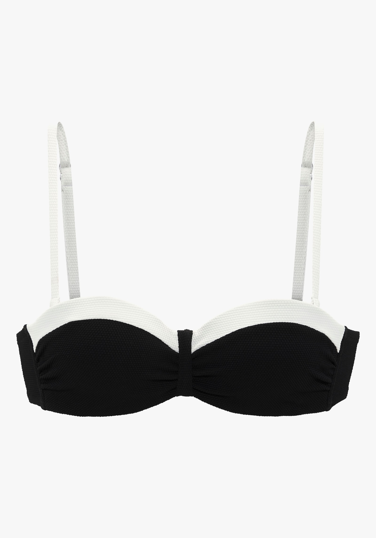 LASCANA Bügel-Bandeau-Bikini-Top - schwarz-creme