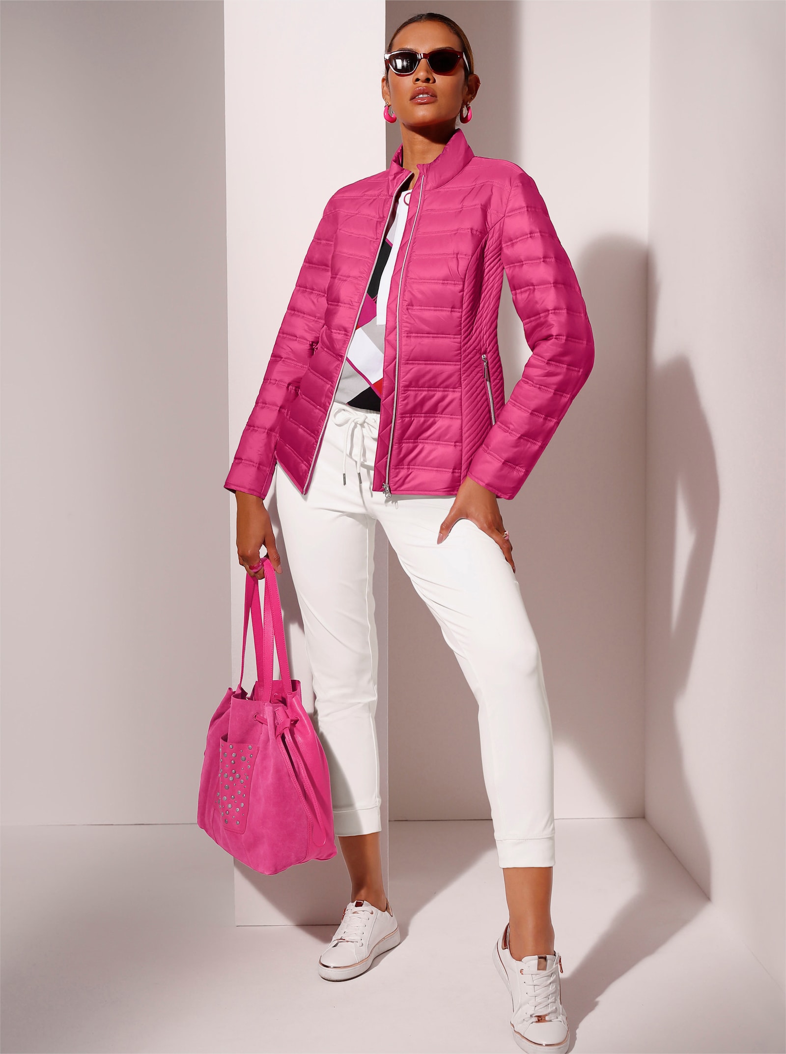 Steppjacke mit leichter Wattierung - fuchsia