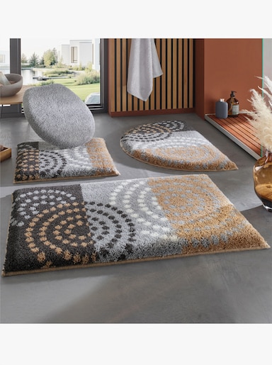 Grund Badeteppich - beige-anthrazit-gemustert