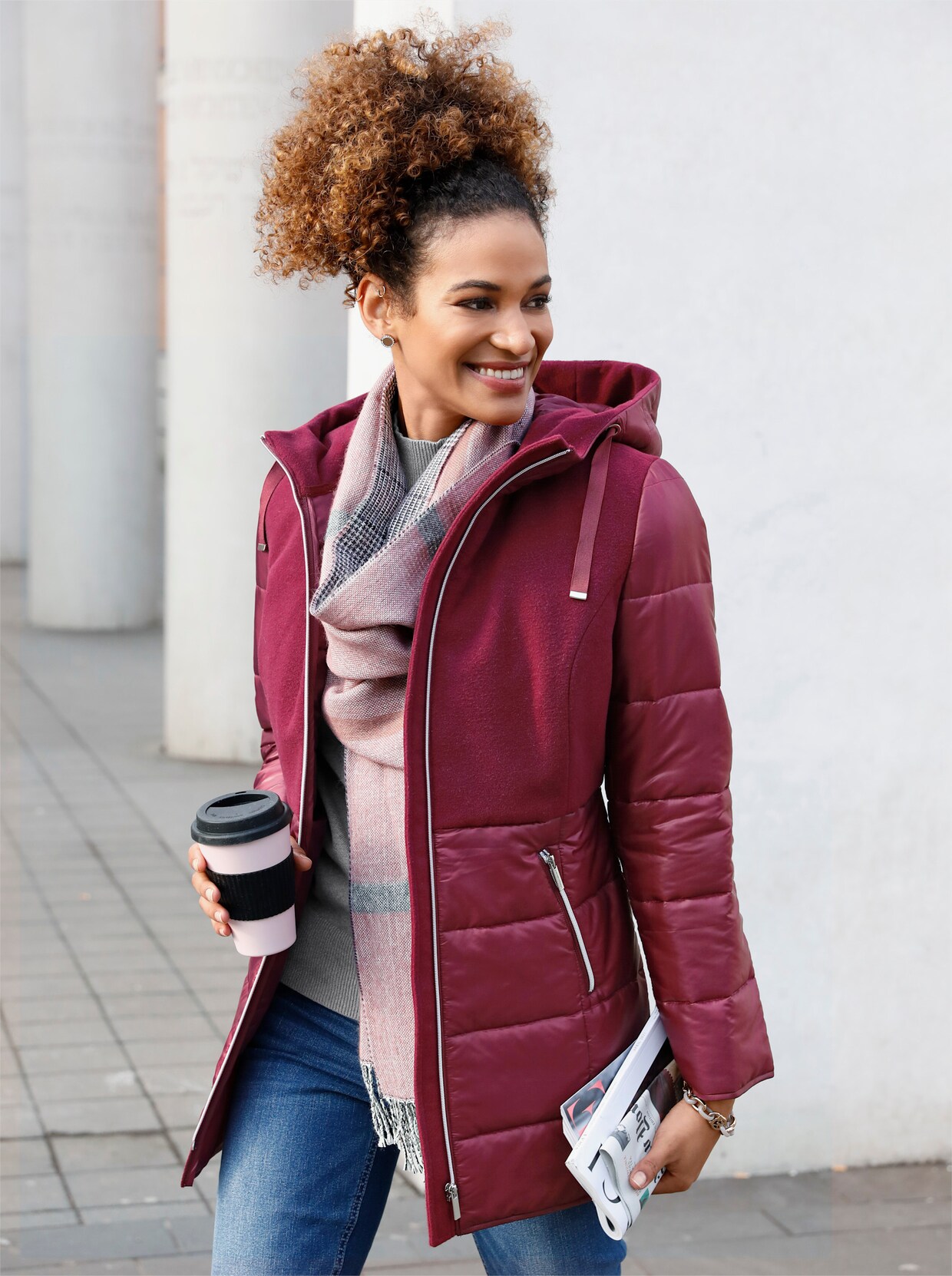 Steppjacke - bordeaux