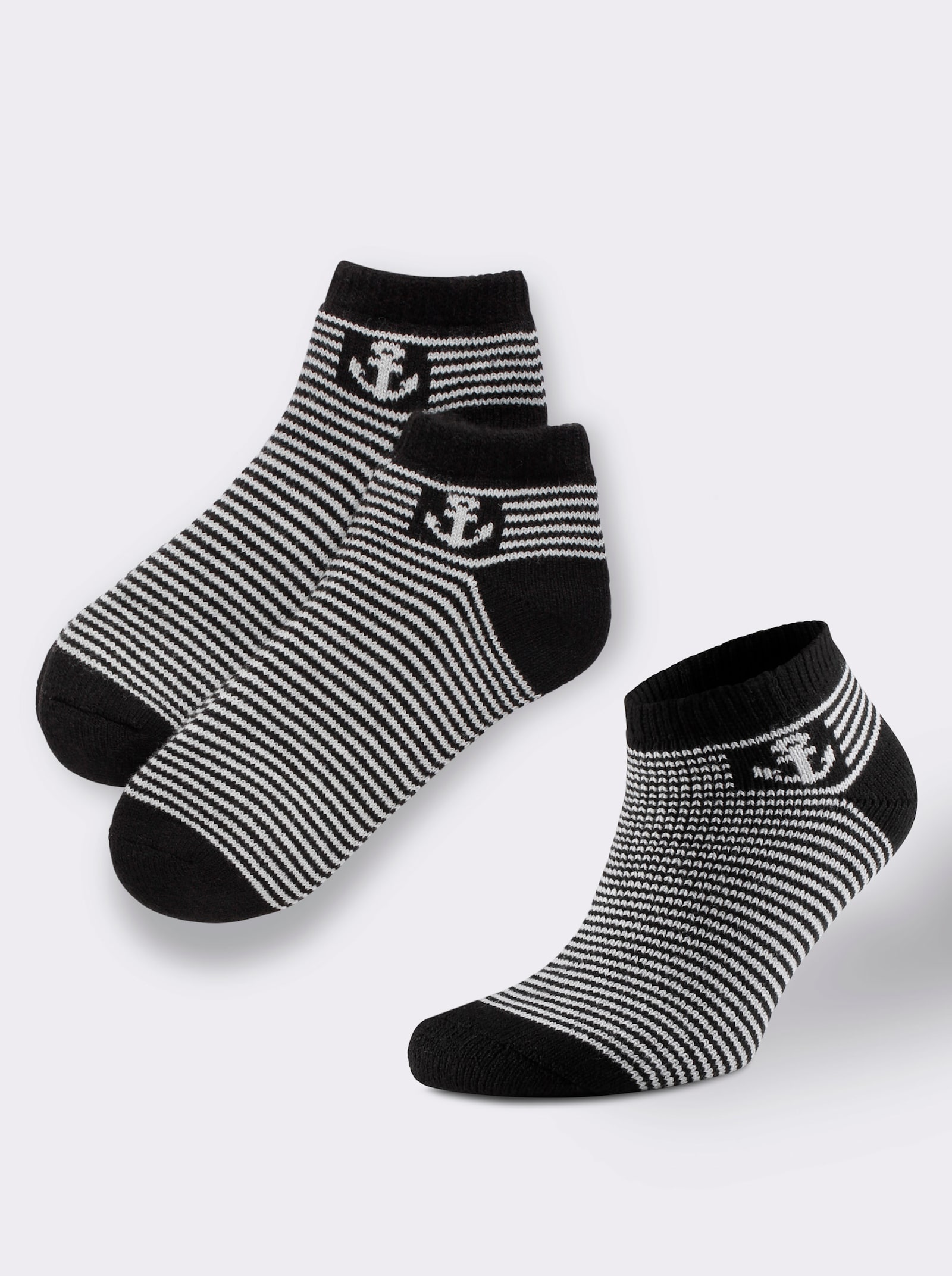 wäschepur Ponožky - černá-bílá-proužek