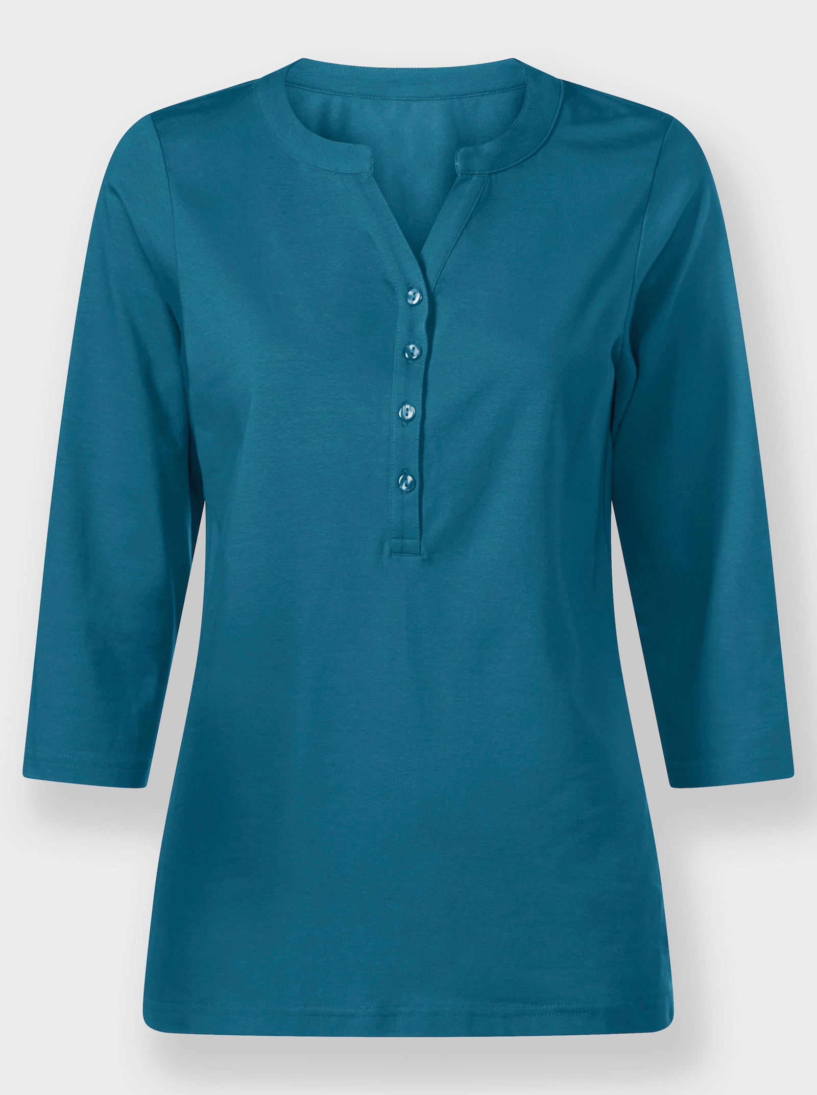 Shirt met 3/4-mouwen en open V - topaas