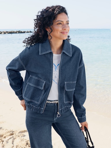 Jeansjacke mit Stretch-Anteil - blue-stone-washed
