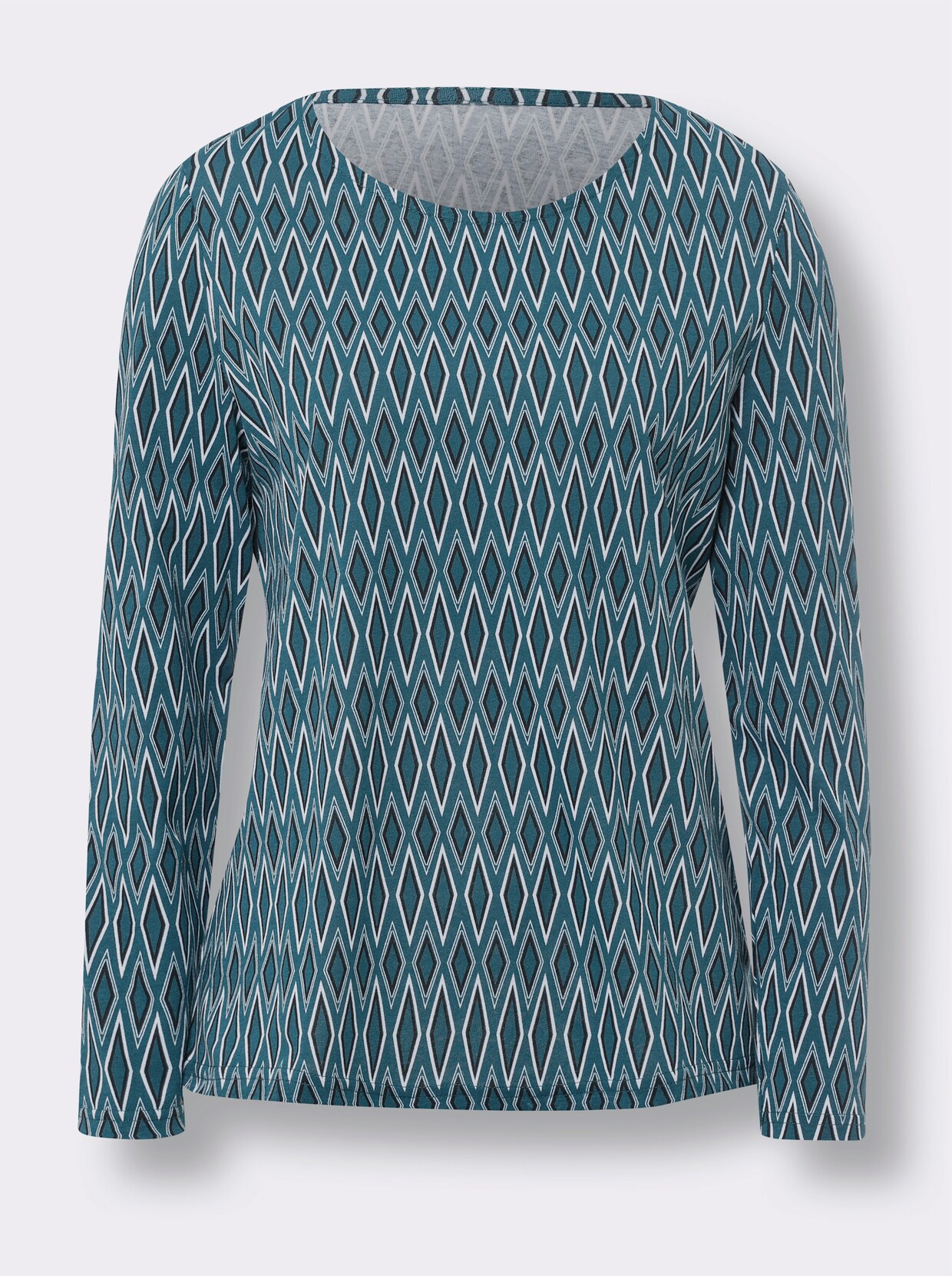 Shirt met lange mouwen - petrol geprint
