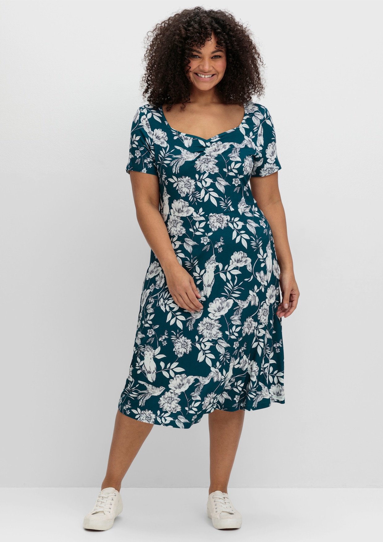 sheego by Joe Browns Jerseykleid - dunkelpetrol-gemustert