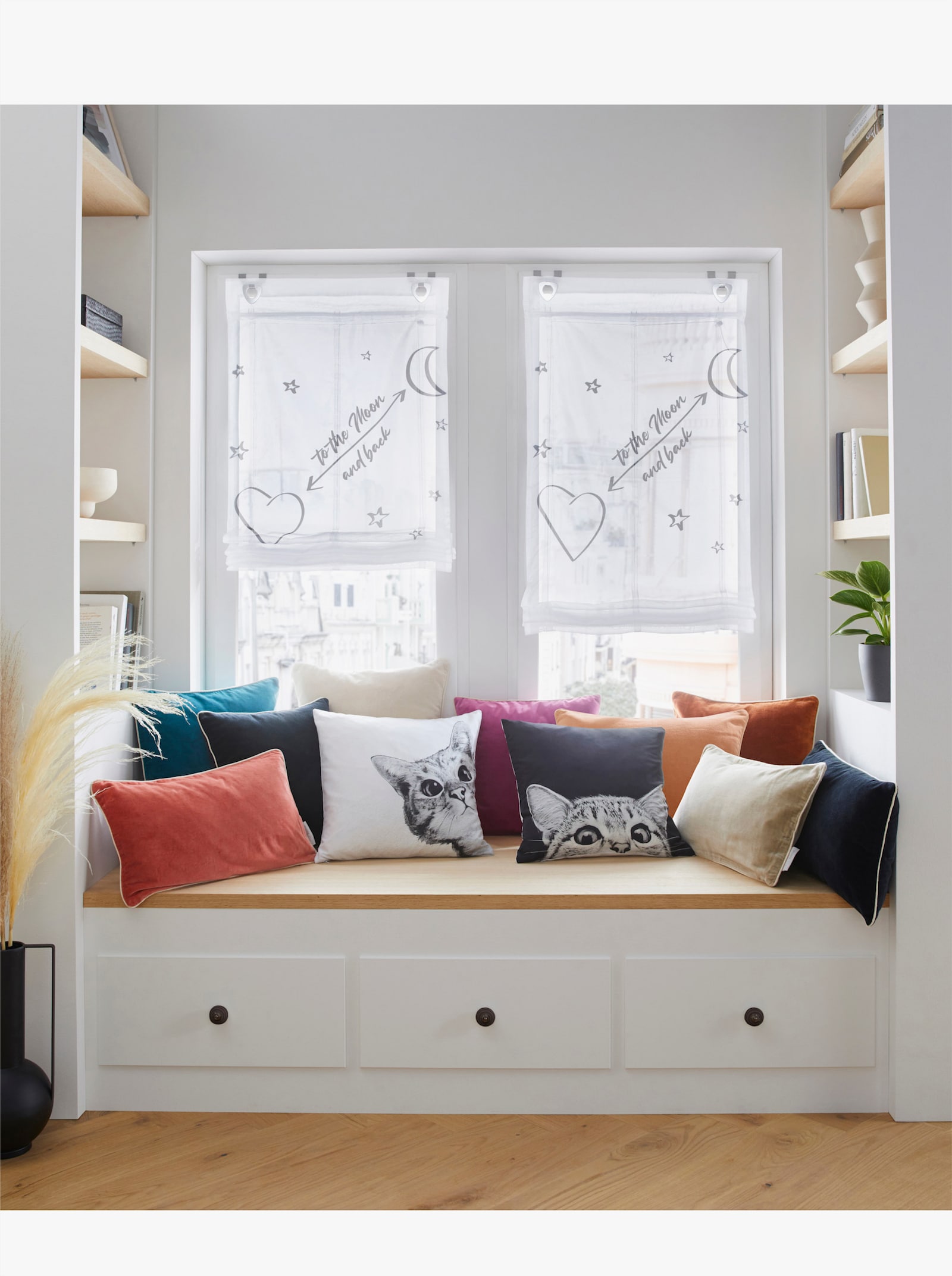heine home Raffrollo - weiss-grau