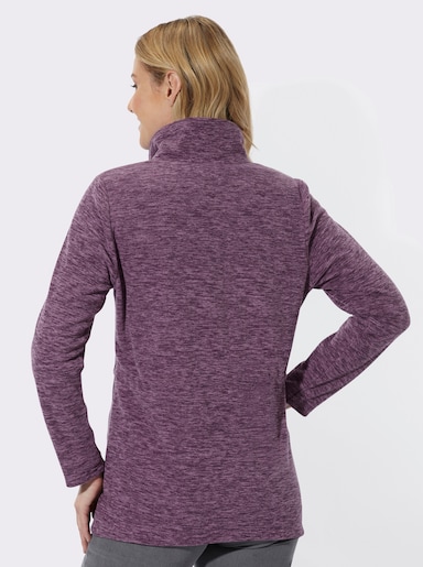 Fleecejacke in Longform - traube-orchidee-meliert
