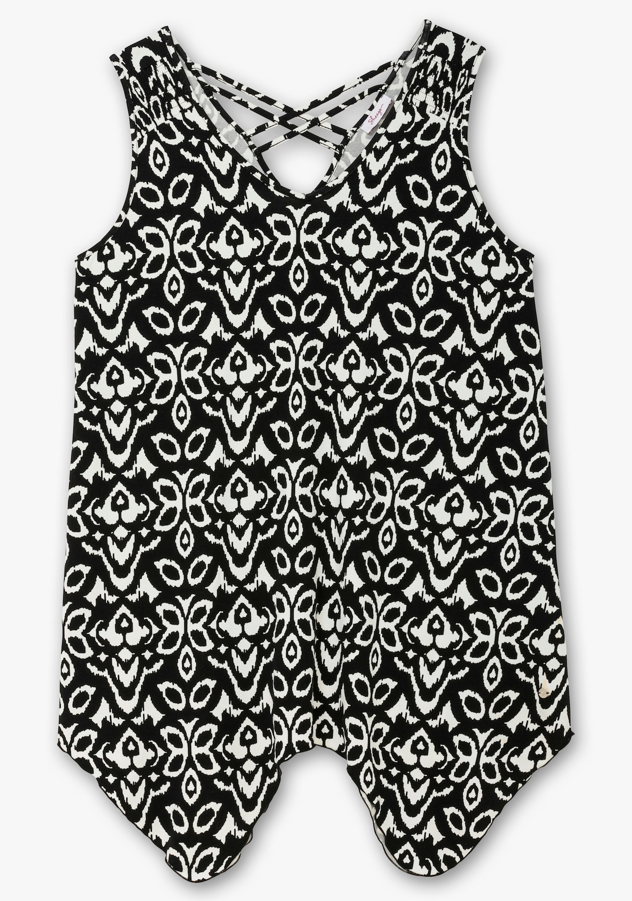 sheego Top und Leggings - schwarz-weiß