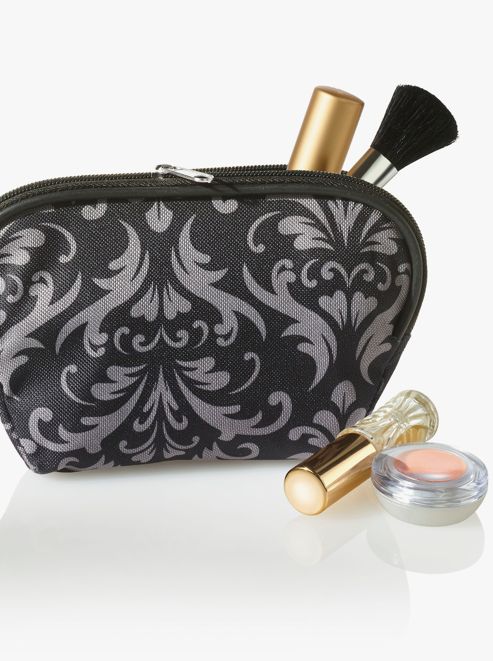 7-tlg. Reiseset - anthrazit-gemustert