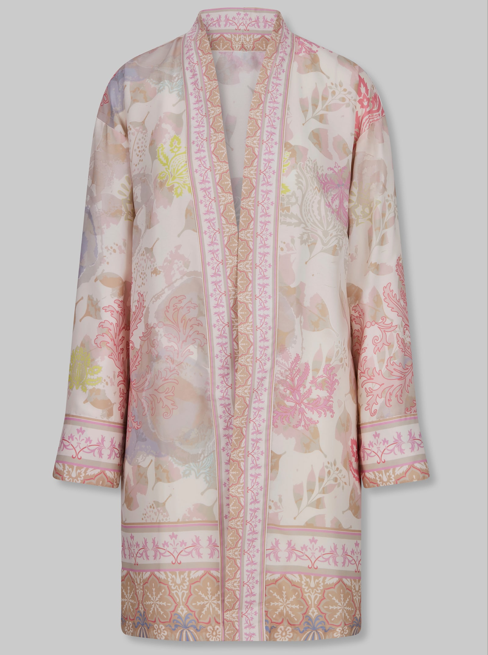 heine Blusenjacke in offener Form - elfenbein-altrosa-bedruckt