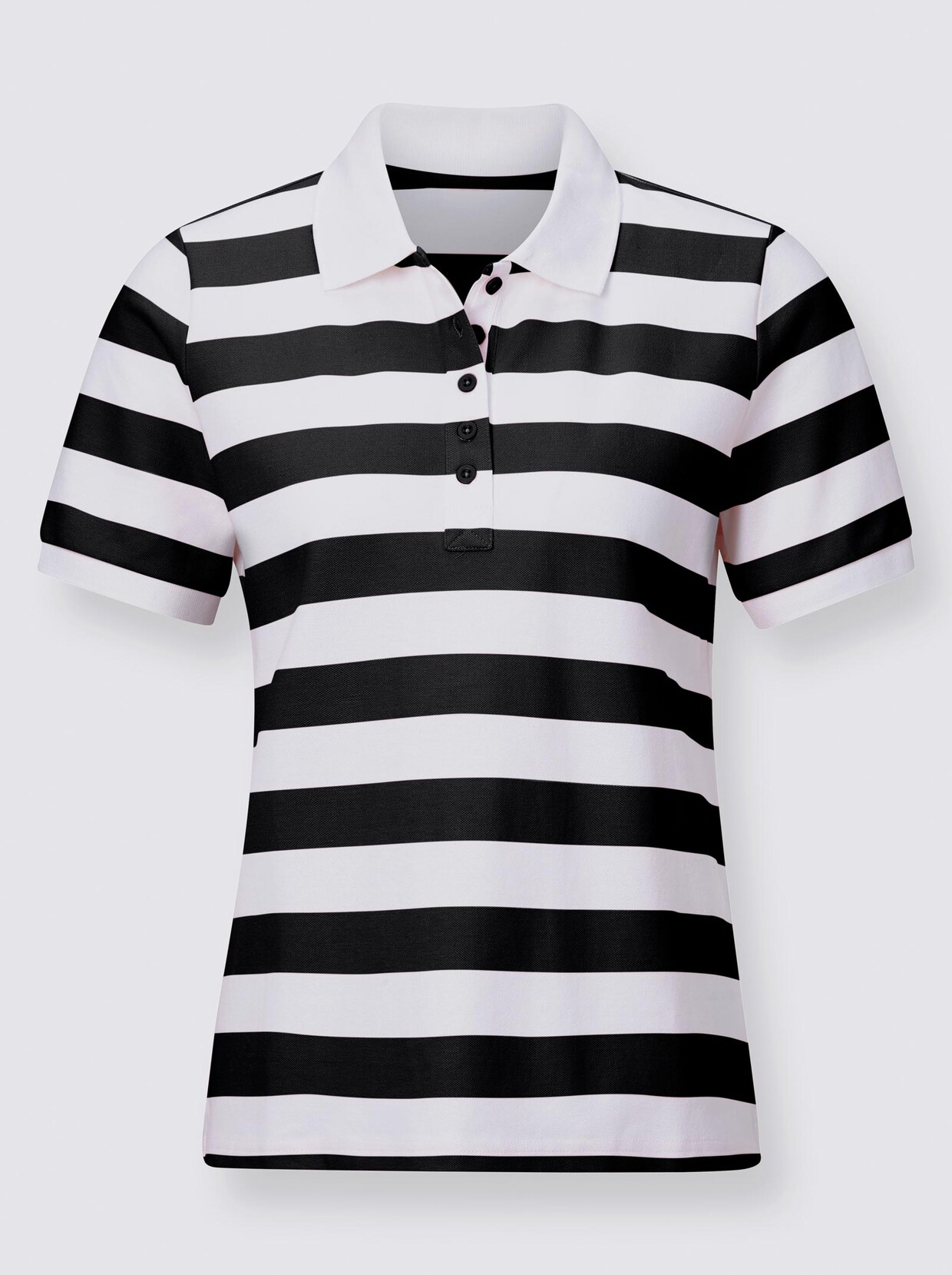 Poloshirt - schwarz-gestreift