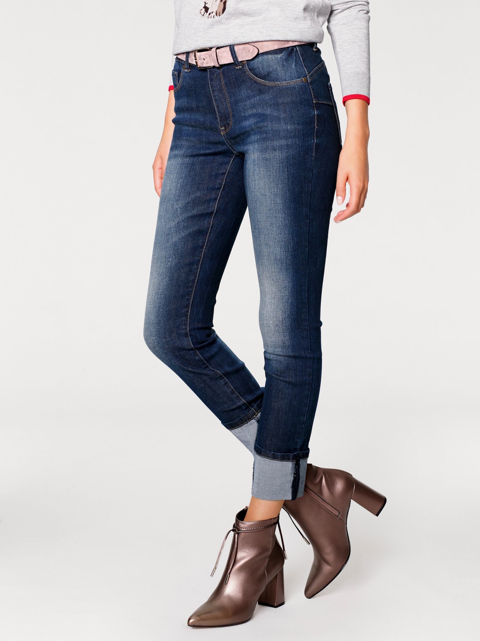heine 7/8-Jeans in Bauch-weg-Form - dark denim